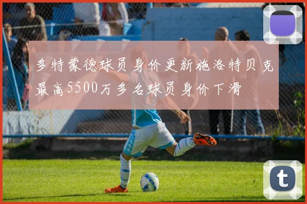 多特蒙德球员身价更新施洛特贝克最高5500万多名球员身价下滑